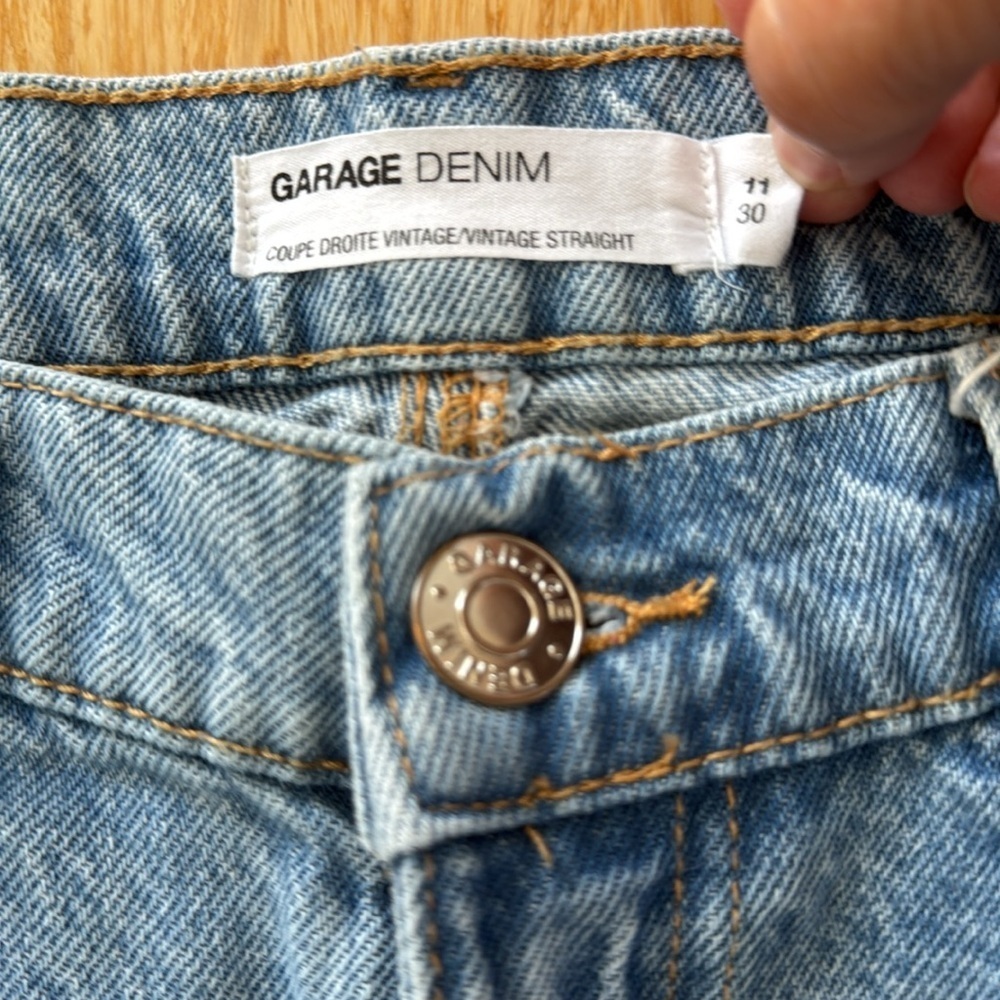 Garage Denim Coupe Droit Vintage Straight Light Wash Jeans 11/30 - Picture 4 of 7